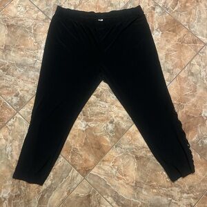 Come N See Black Cross stitched pants